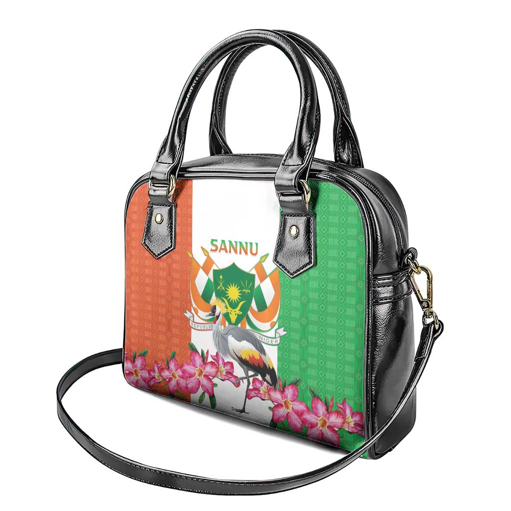 Afro Niger Sannu Shoulder Handbag Coat Of Arms - African Pattern