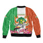 Afro Niger Sannu Sleeve Zip Bomber Jacket Coat Of Arms - African Pattern