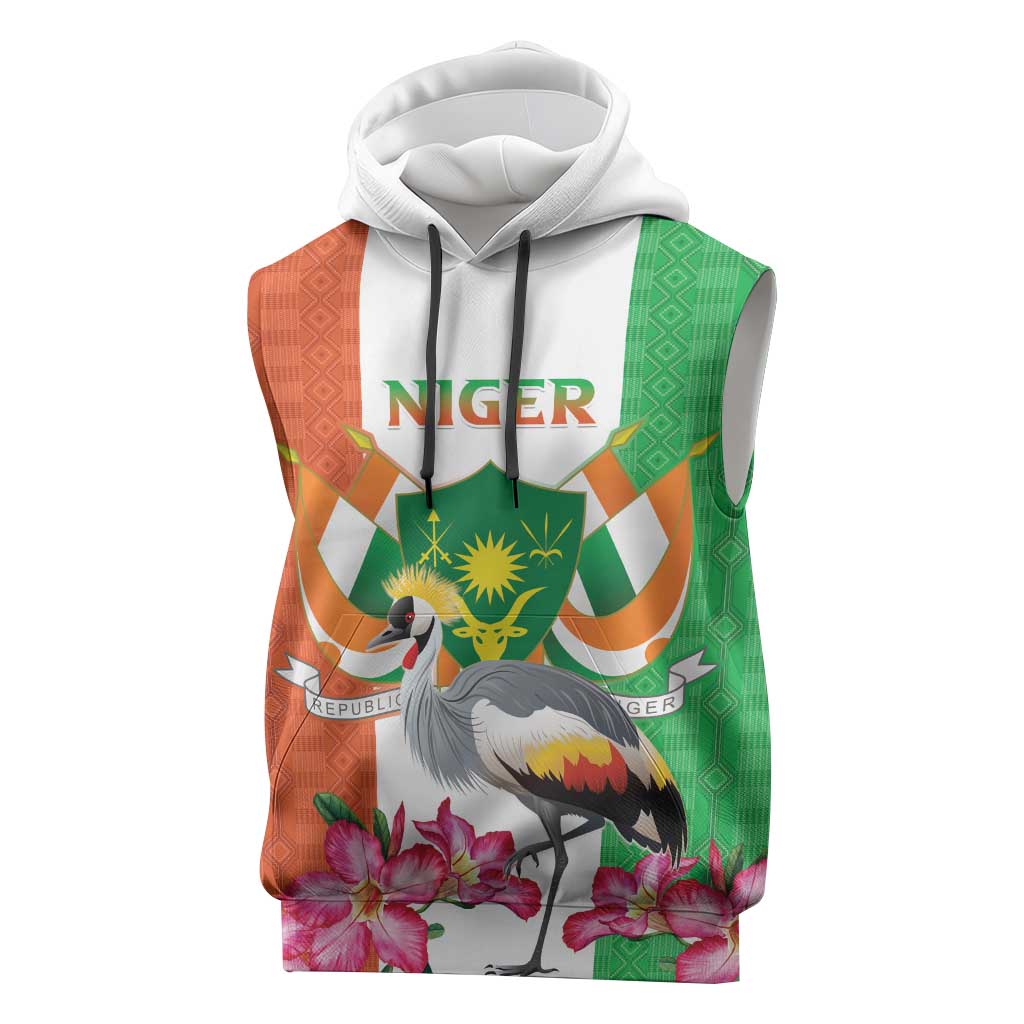 Afro Niger Sannu Sleeveless Hoodie Coat Of Arms - African Pattern - African Pride