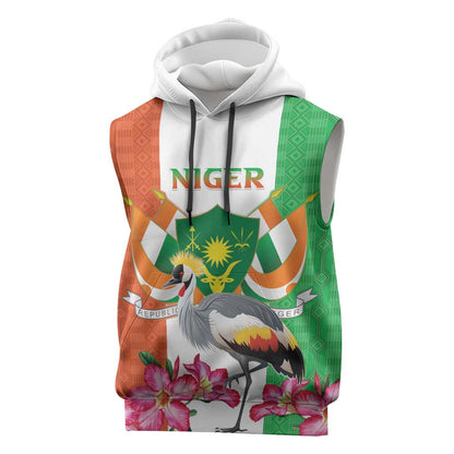 Afro Niger Sannu Sleeveless Hoodie Coat Of Arms - African Pattern - African Pride
