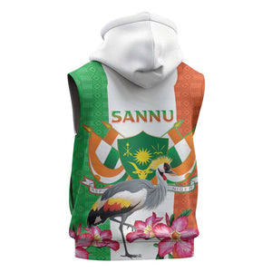 Afro Niger Sannu Sleeveless Zip Hoodie Coat Of Arms - African Pattern - African Pride