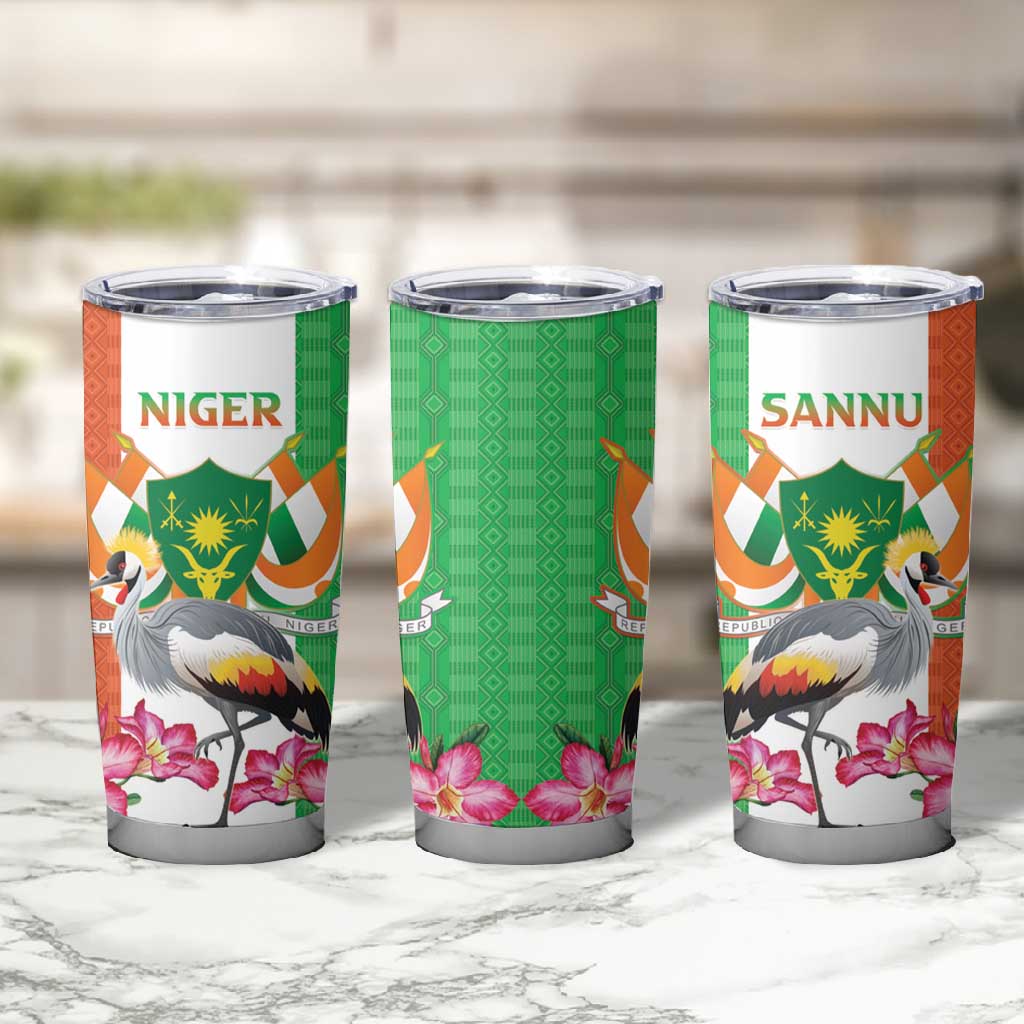 Afro Niger Sannu Tumbler Cup Coat Of Arms - African Pattern