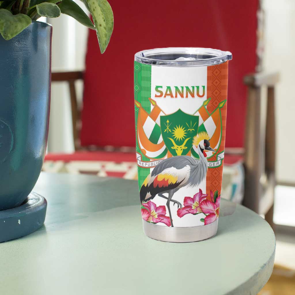 Afro Niger Sannu Tumbler Cup Coat Of Arms - African Pattern