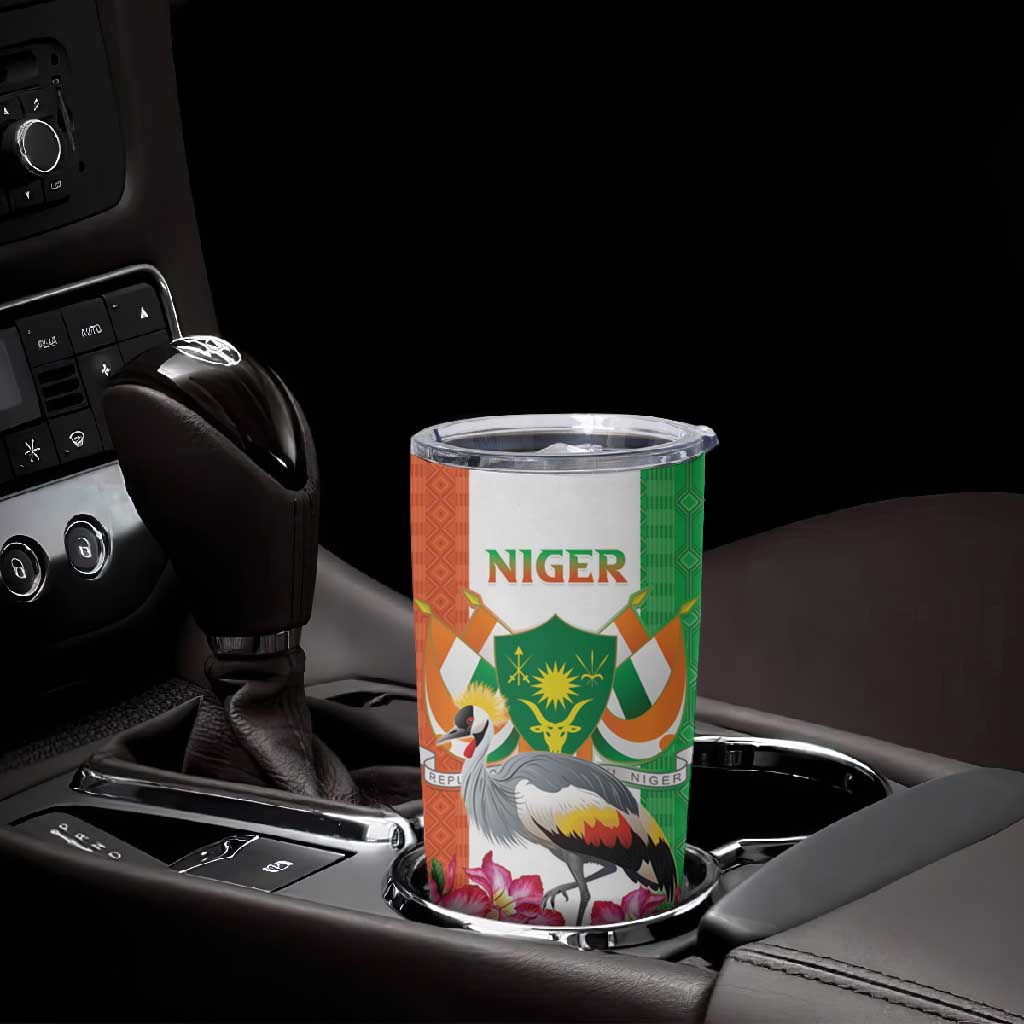 Afro Niger Sannu Tumbler Cup Coat Of Arms - African Pattern