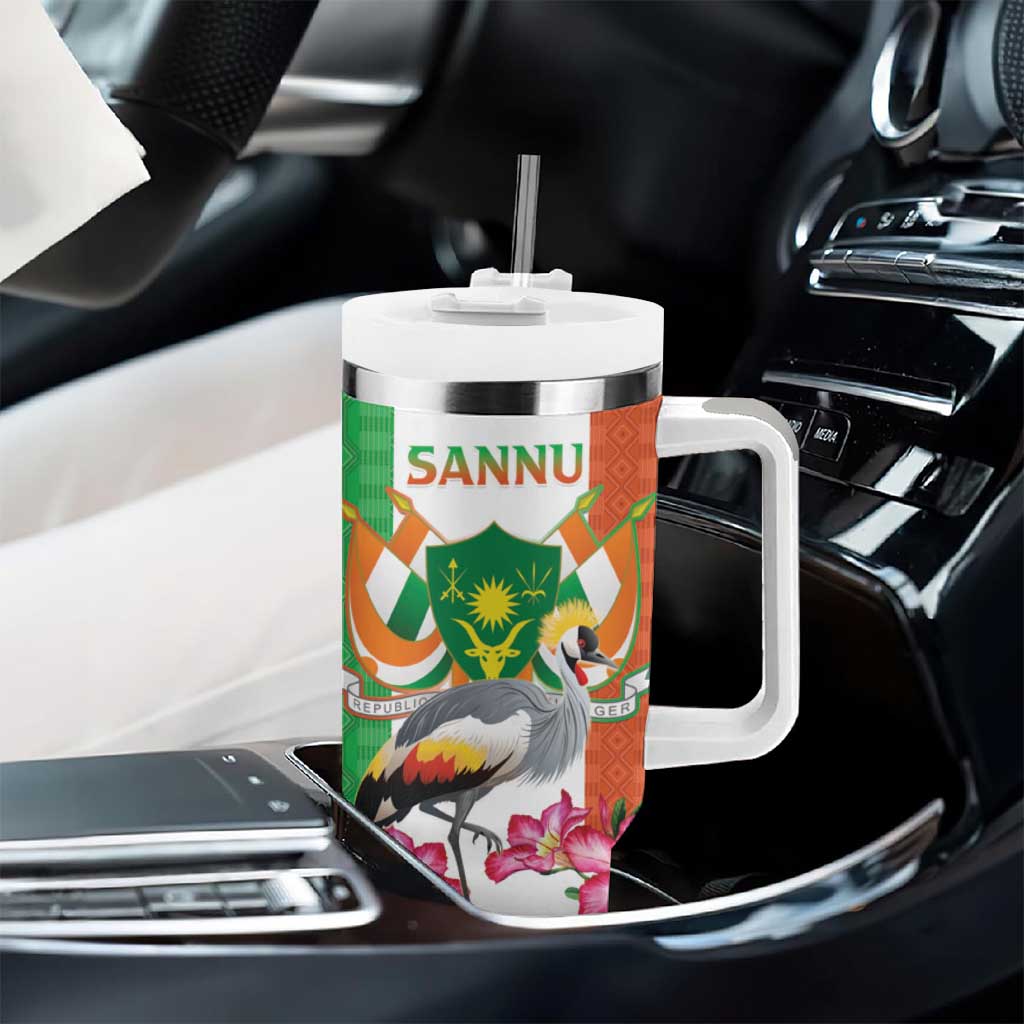 Afro Niger Sannu Tumbler With Handle Coat Of Arms - African Pattern