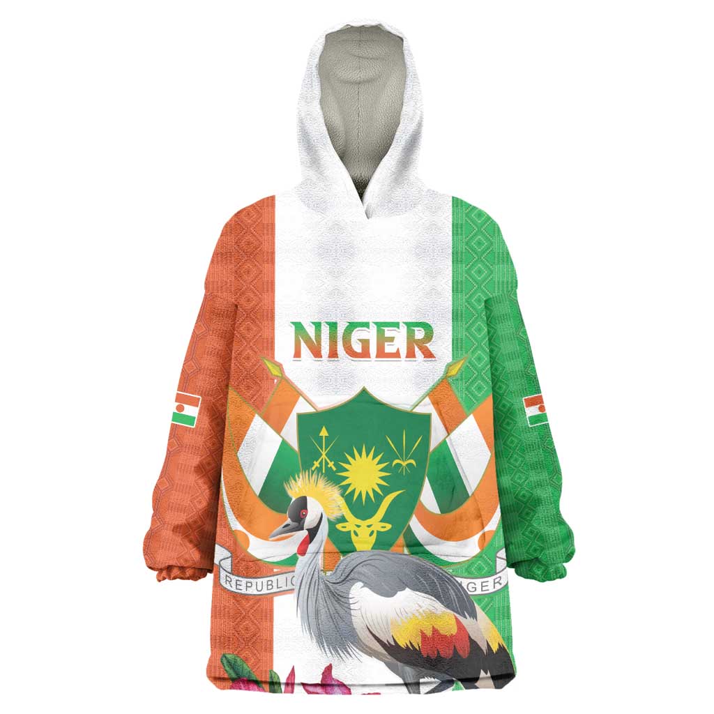 Afro Niger Sannu Wearable Blanket Hoodie Coat Of Arms - African Pattern