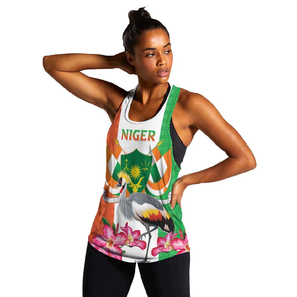 Afro Niger Sannu Women Racerback Tank Coat Of Arms - African Pattern