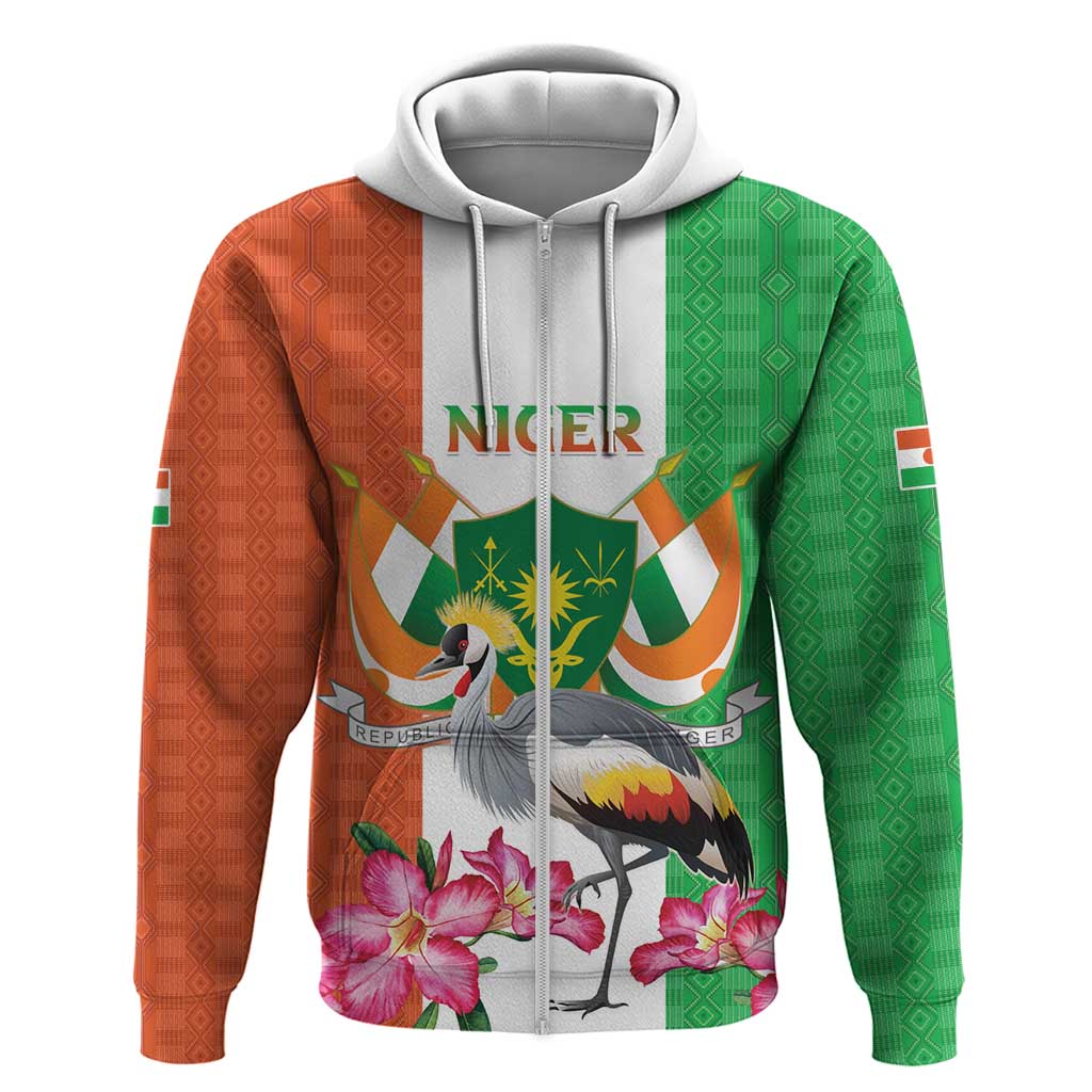 Afro Niger Sannu Zip Hoodie Coat Of Arms - African Pattern
