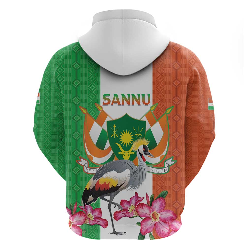Afro Niger Sannu Zip Hoodie Coat Of Arms - African Pattern