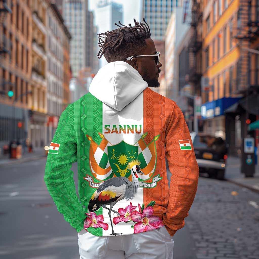 Afro Niger Sannu Zip Hoodie Coat Of Arms - African Pattern