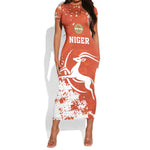 Custom Afro Niger Football Short Sleeve Bodycon Dress We Are Champions LT15