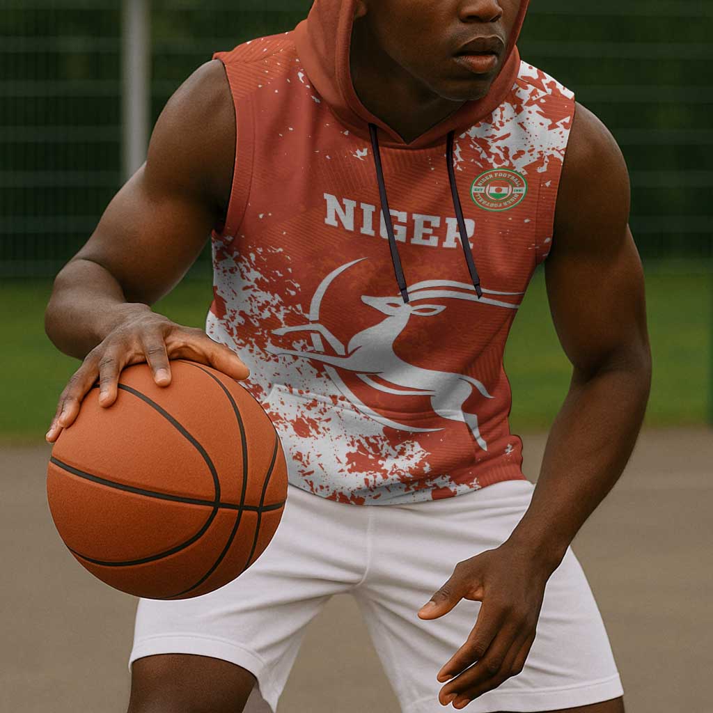 Custom Afro Niger Football Sleeveless Hoodie We Are Champions - African Pride