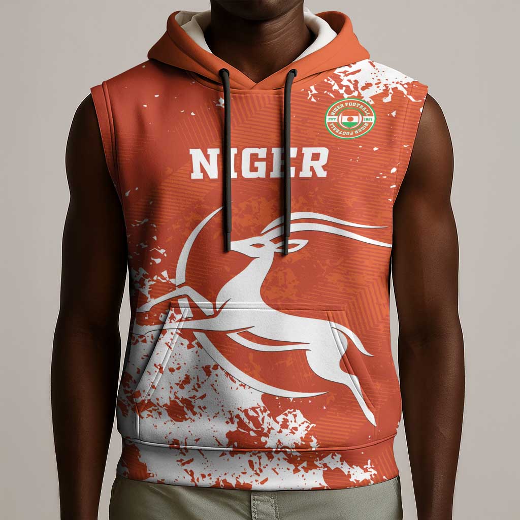 Custom Afro Niger Football Sleeveless Hoodie We Are Champions - African Pride