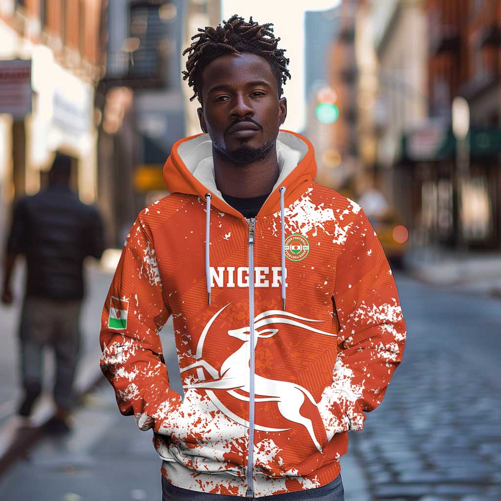 Custom Afro Niger Football Zip Hoodie We Are Champions