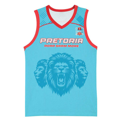 Custom Afro South Africa Cricket Basketball Jersey Roar Saam More - This Is Pretoria - African Pride
