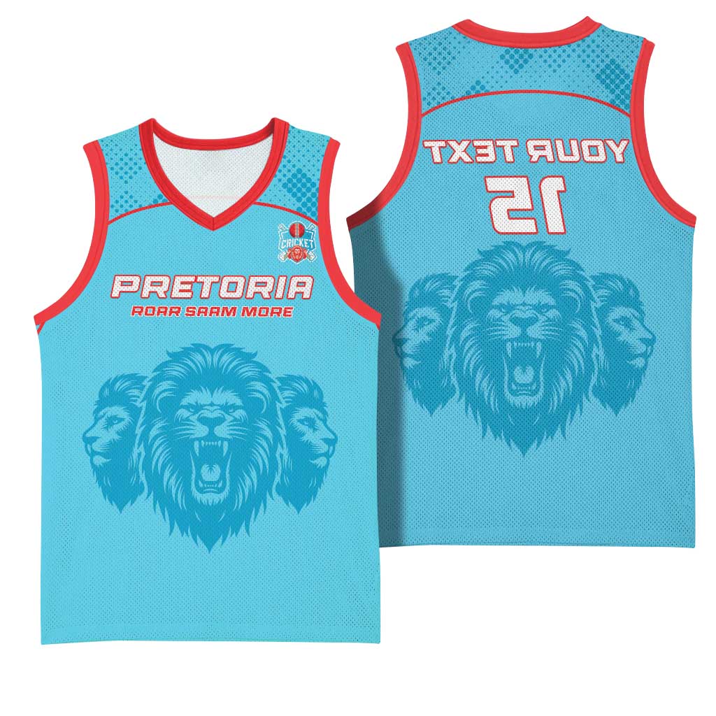 Custom Afro South Africa Cricket Basketball Jersey Roar Saam More - This Is Pretoria - African Pride
