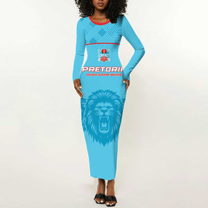 Custom Afro South Africa Cricket Long Sleeve Bodycon Dress Roar Saam More - This Is Pretoria LT15
