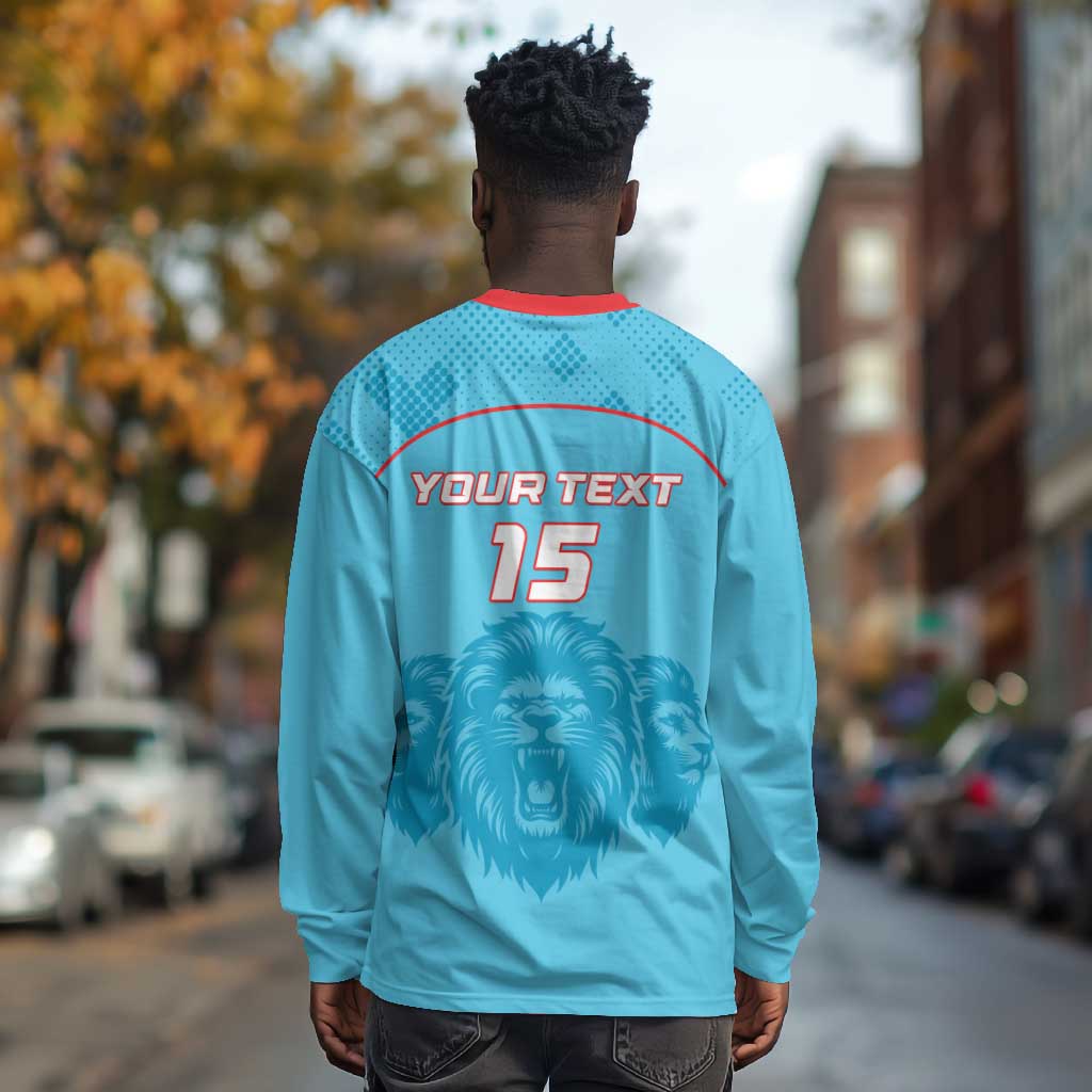 Custom Afro South Africa Cricket Long Sleeve Shirt Roar Saam More - This Is Pretoria