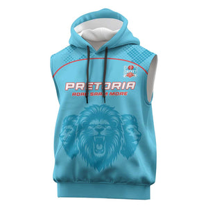 Custom Afro South Africa Cricket Sleeveless Hoodie Roar Saam More - This Is Pretoria - African Pride