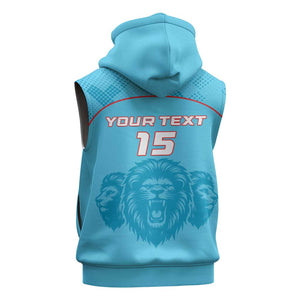 Custom Afro South Africa Cricket Sleeveless Hoodie Roar Saam More - This Is Pretoria - African Pride