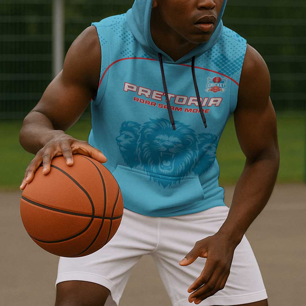 Custom Afro South Africa Cricket Sleeveless Hoodie Roar Saam More - This Is Pretoria - African Pride