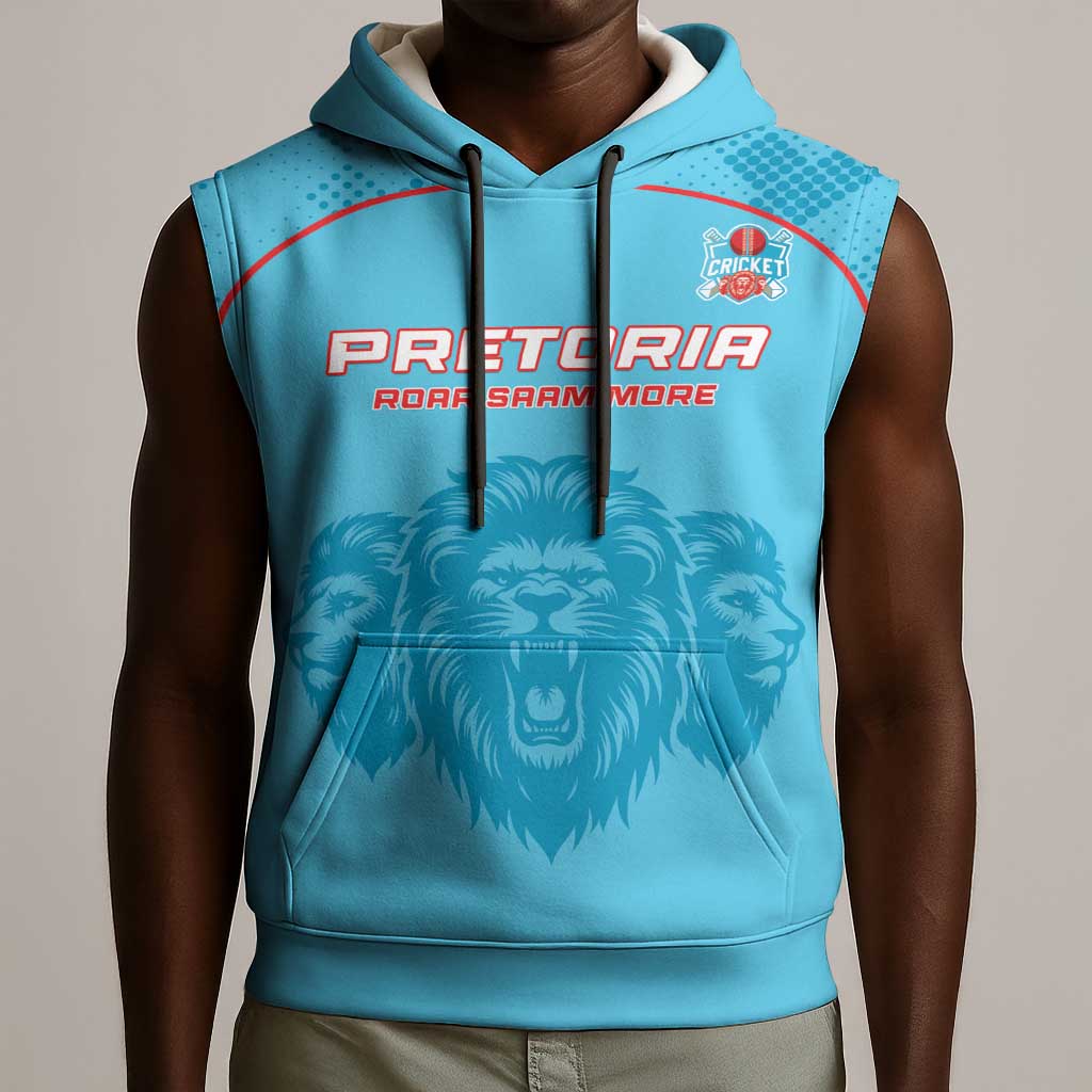 Custom Afro South Africa Cricket Sleeveless Hoodie Roar Saam More - This Is Pretoria - African Pride