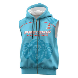 Custom Afro South Africa Cricket Sleeveless Zip Hoodie Roar Saam More - This Is Pretoria - African Pride