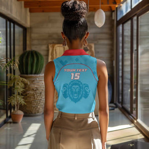 Custom Afro South Africa Cricket Women Sleeveless Polo Shirt Roar Saam More - This Is Pretoria