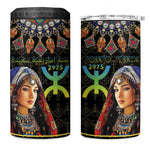 Assegwas Ameggaz Yennayer 4 in 1 Can Cooler Tumbler Women Amazigh - Berber Pattern