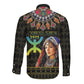 Assegwas Ameggaz Yennayer Long Sleeve Button Shirt Women Amazigh - Berber Pattern