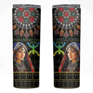 Assegwas Ameggaz Yennayer Skinny Tumbler Women Amazigh - Berber Pattern