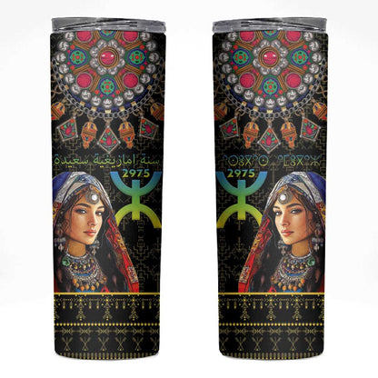 Assegwas Ameggaz Yennayer Skinny Tumbler Women Amazigh - Berber Pattern