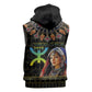Assegwas Ameggaz Yennayer Sleeveless Zip Hoodie Women Amazigh - Berber Pattern - African Pride