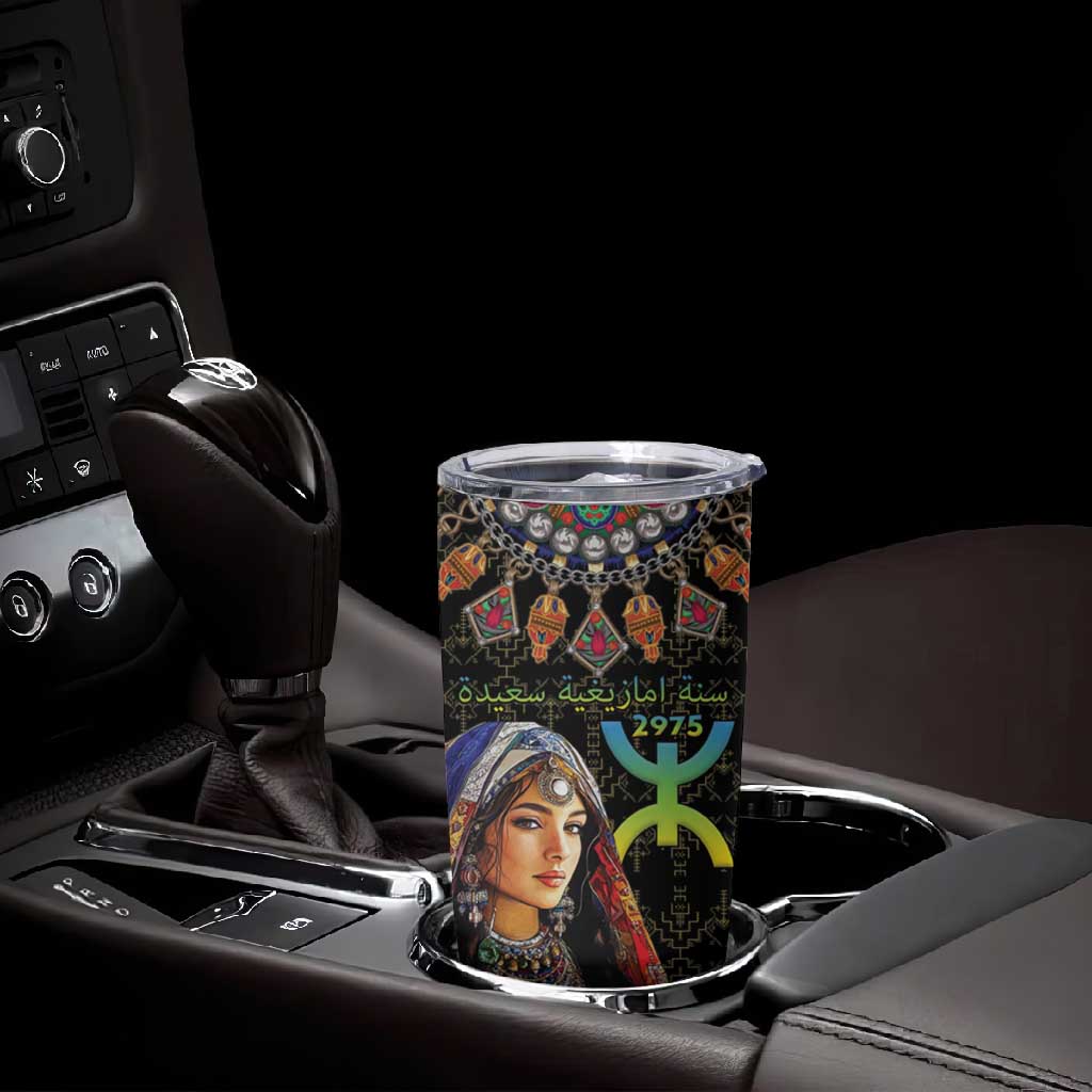 Assegwas Ameggaz Yennayer Tumbler Cup Women Amazigh - Berber Pattern
