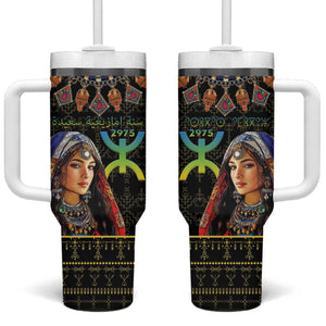 Assegwas Ameggaz Yennayer Tumbler With Handle Women Amazigh - Berber Pattern