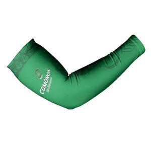 Custom Comoros Football Arm Sleeves Go Champions Green Les Coelacantes - African Pride