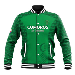 Custom Comoros Football Baseball Jacket Go Champions Green Les Coelacantes - African Pride