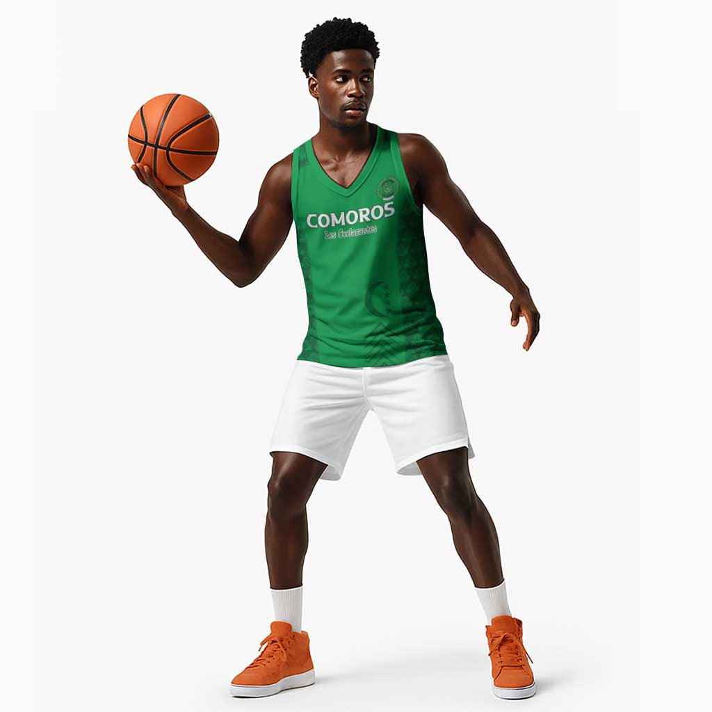 Custom Comoros Football Basketball Jersey Go Champions Green Les Coelacantes - African Pride