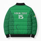 Custom Comoros Football Bomber Puffer Jacket Go Champions Green Les Coelacantes - African Pride