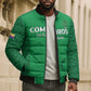 Custom Comoros Football Bomber Puffer Jacket Go Champions Green Les Coelacantes - African Pride