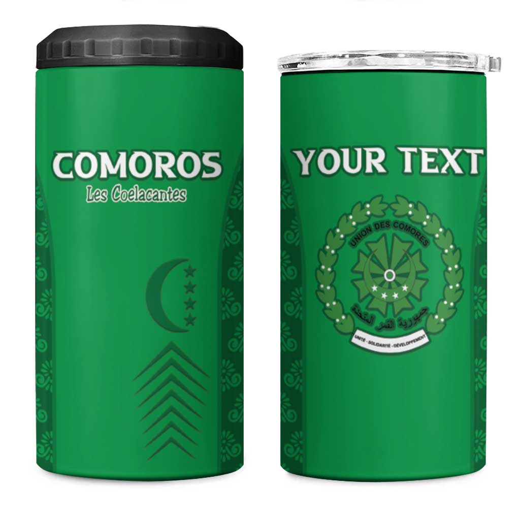 Custom Comoros Football 4 in 1 Can Cooler Tumbler Go Champions Green Les Coelacantes - African Pride