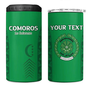Custom Comoros Football 4 in 1 Can Cooler Tumbler Go Champions Green Les Coelacantes - African Pride