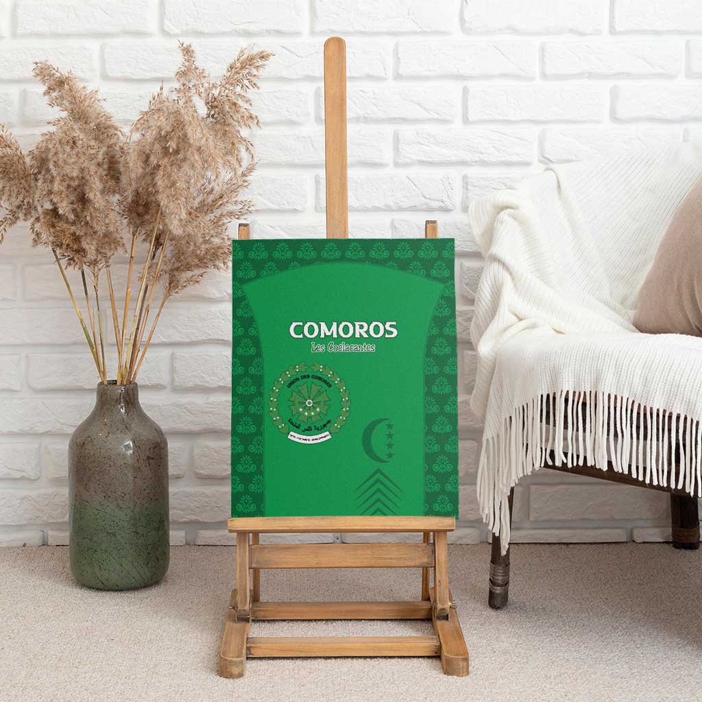 Comoros Football Canvas Wall Art Go Champions Green Les Coelacantes - African Pride
