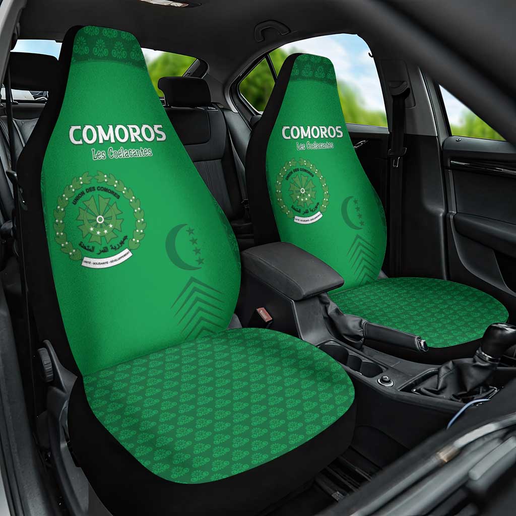 Comoros Football Car Seat Cover Go Champions Green Les Coelacantes - African Pride
