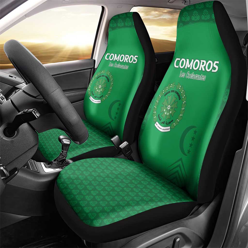 Comoros Football Car Seat Cover Go Champions Green Les Coelacantes - African Pride