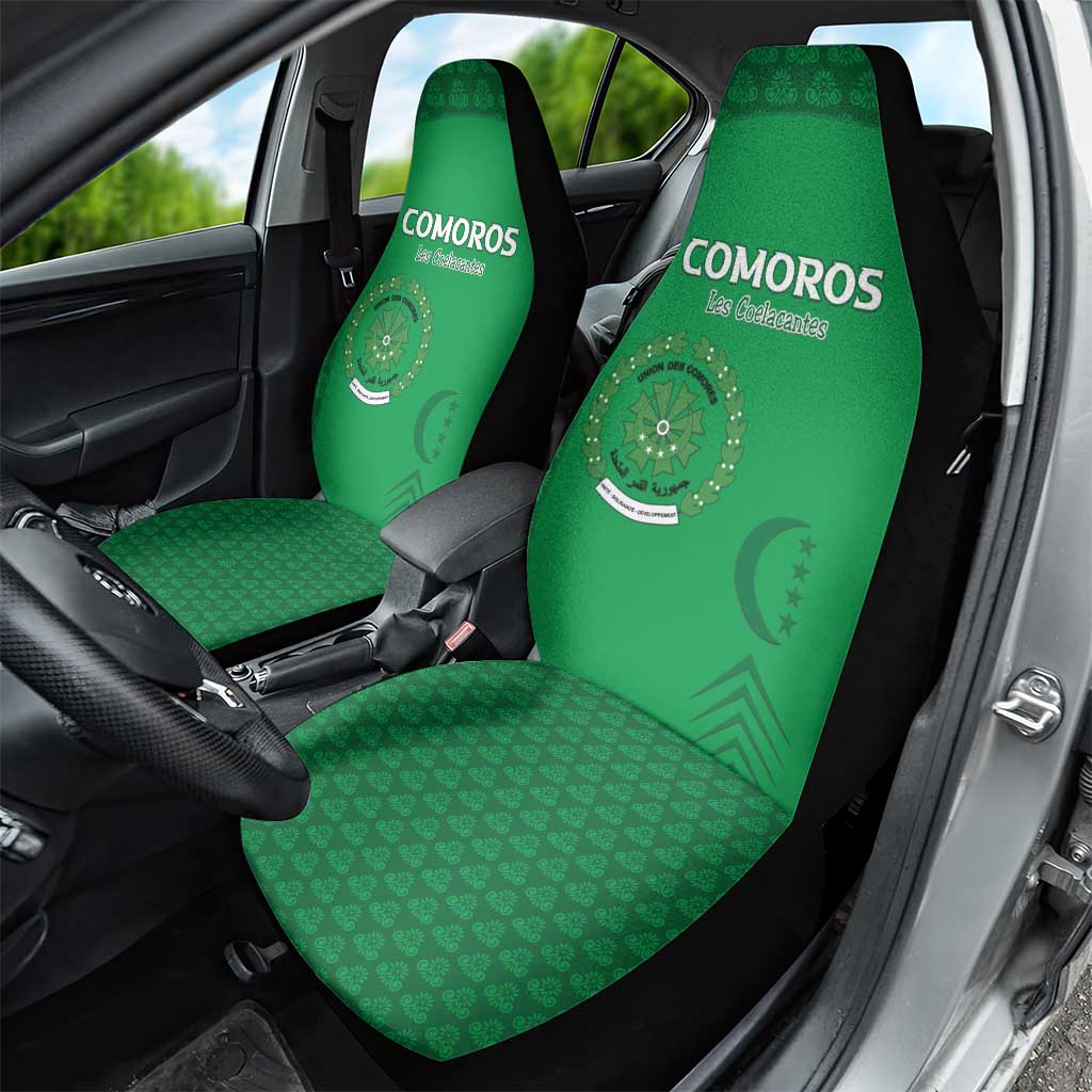 Comoros Football Car Seat Cover Go Champions Green Les Coelacantes - African Pride