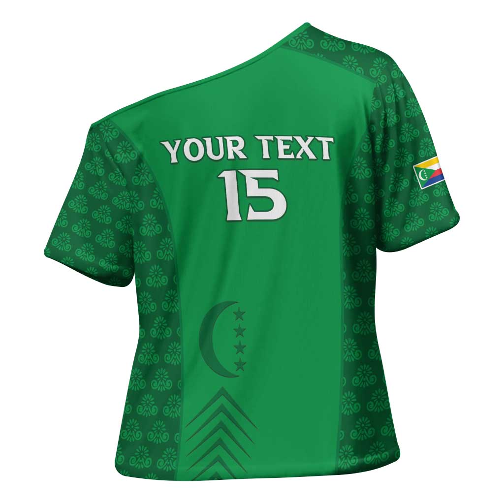 Custom Comoros Football Cross Shoulder Shirt Go Champions Green Les Coelacantes - African Pride