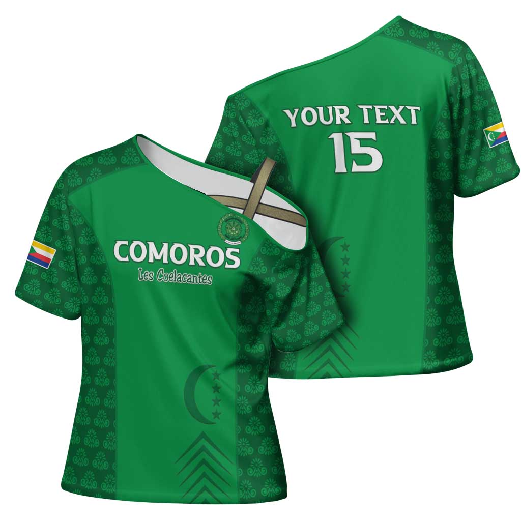 Custom Comoros Football Cross Shoulder Shirt Go Champions Green Les Coelacantes - African Pride