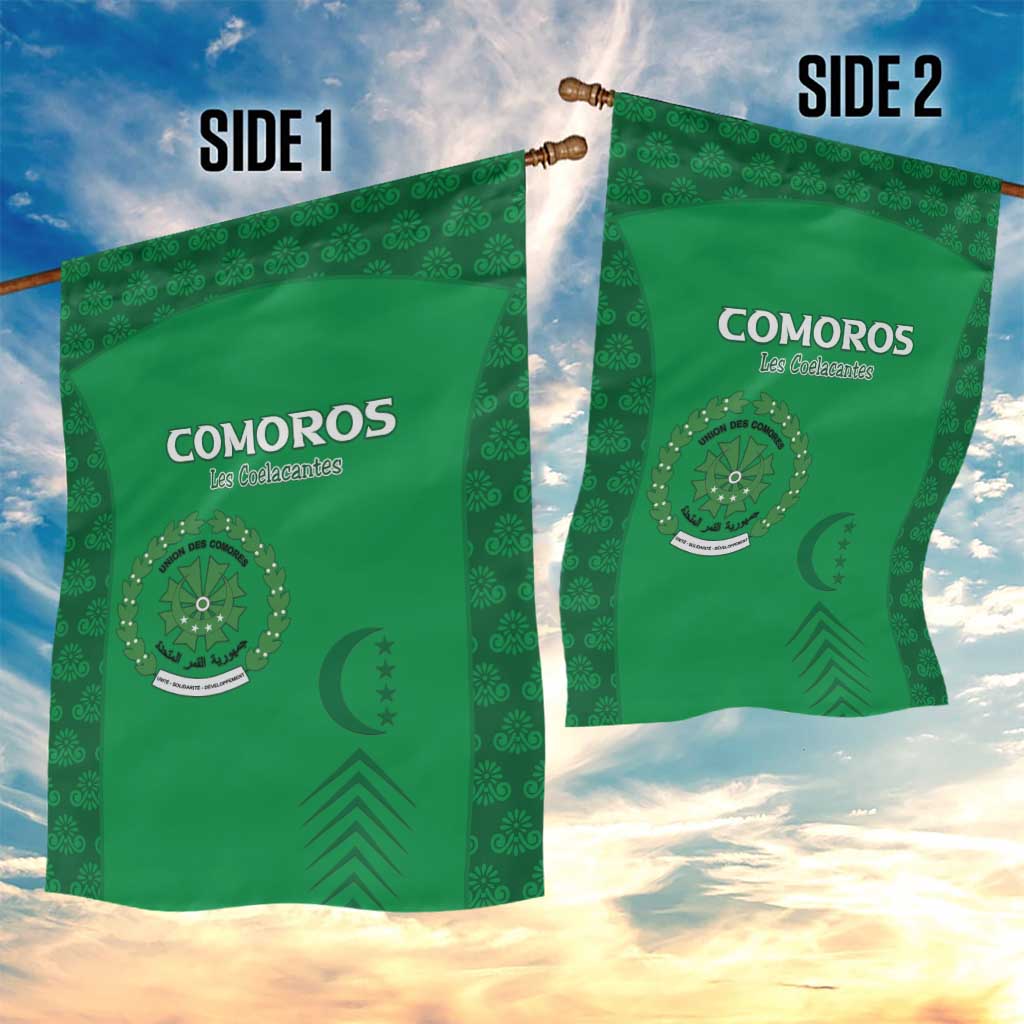 Comoros Football Garden Flag Go Champions Green Les Coelacantes - African Pride