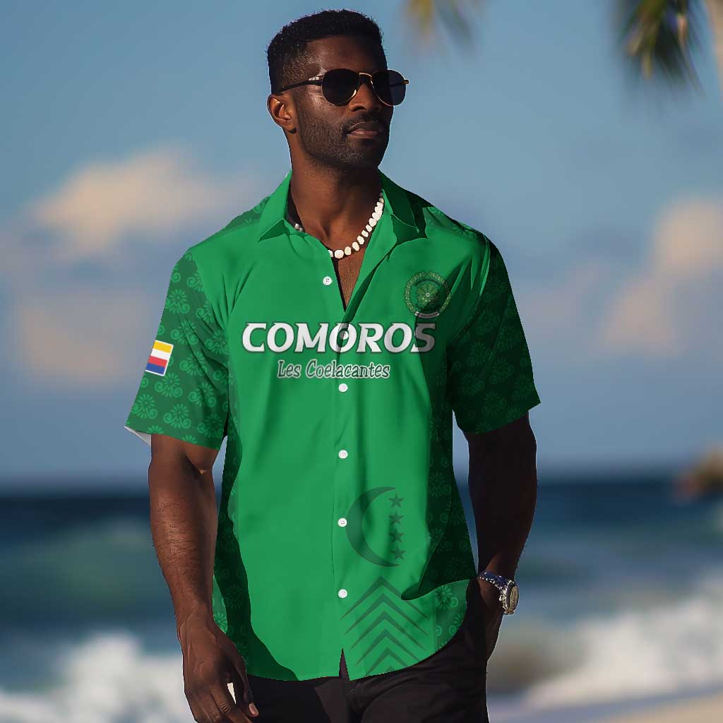Custom Comoros Football Hawaiian Shirt Go Champions Green Les Coelacantes LT15